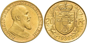 Francesco I, 1929-1938. 

Da 20 franchi 1930 Berna?. Varesi 561. Friedberg 15. Molto rara. Fdc