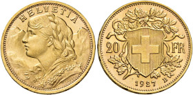 Confederazione, 1848-. 

Da 20 franchi 1927 Berna. Varesi 679. HMZ 1195y. Friedberg 499. q.Fdc