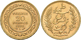 Ali Bey, 1882-1902. 

Da 20 franchi 1892 Parigi. Varesi 687. Friedberg 12. Spl