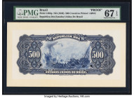 Brazil Tesouro Nacional 500 Cruzeiros ND (1949) Pick 148bp Back Proof PMG Superb Gem Unc 67 EPQ. Two POCs are present on this example. 

HID0980124201...
