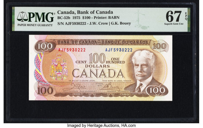 Canada Bank of Canada $100 1975 BC-52b PMG Superb Gem Unc 67 EPQ. 

HID098012420...