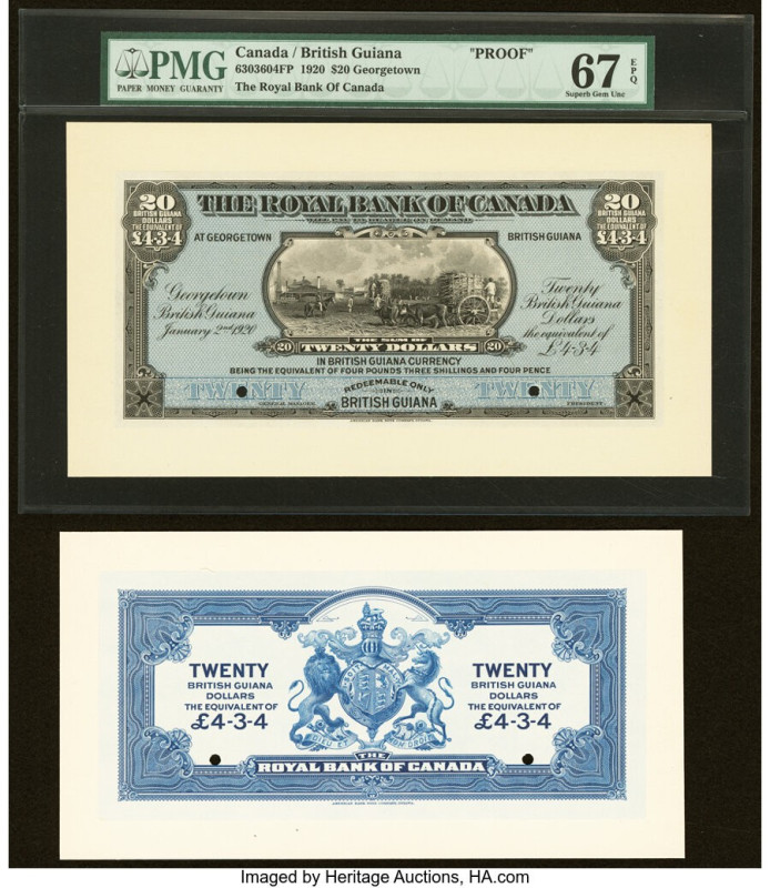 Canada Georgetown, British Guiana- Royal Bank of Canada $20 (£4.3.4) 2.1.1920 Ch...