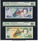 Cayman Islands Monetary Authority 1; 5 Dollar 1998 Pick 21s; 22s Two Specimen PMG Gem Uncirculated 65 EPQ; Gem Uncirculated 66 EPQ. 

HID09801242017

...