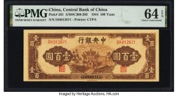 China Central Bank of China 100 Yuan 1944 Pick 261 S/M#C300-203 PMG Choice Uncirculated 64 EPQ. 

HID09801242017

© 2022 Heritage Auctions | All Right...