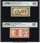 China Bank of Chinan 1 Chiao = 10 Cents; 50 Yuan 1939; 1942 Pick S3064a; S3075 Two Examples PMG Choice Uncirculated 63; Uncirculated 62. 

HID09801242...