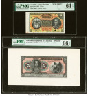 Colombia Banco Nacional de la Republica de Colombia 1 Peso; 5 Pesos Oro 4.3.1895; ND (1915) Pick 234s; 323p Specimen/Proof PMG Choice Uncirculated 64 ...