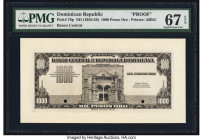 Dominican Republic Banco Central de la Republica Dominicana 1000 Pesos Oro ND (1956-58) Pick 78p Proof PMG Superb Gem Unc 67 EPQ. Two POCs. 

HID09801...