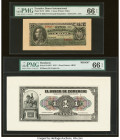Ecuador Banco Internacional 1 Sucre 1884 Pick S172 PMG Gem Uncirculated 66 EPQ; Honduras Banco de Comercio 1 Peso 16.2.1915 Pick S141FP Proof PMG Gem ...