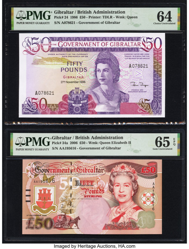 Gibraltar Government of Gibraltar 50 Pounds 27.11.1986; 1.12.2006 Pick 24; 34a T...