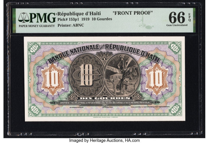 Haiti Banque Nationale de la Republique d'Haiti 10 Gourdes 1919 (ND 1920-24) Pic...