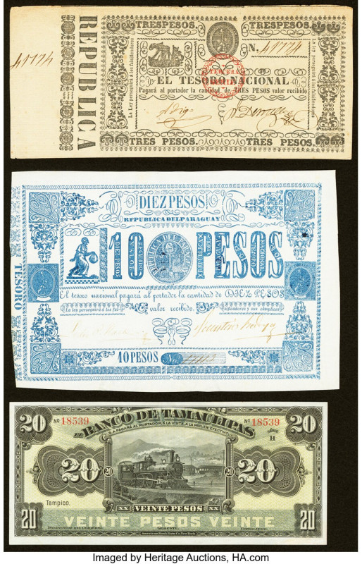 Mexico Banco de Tamaulipas 20 Pesos ND (1902-14) Pick S431r M522r Remainder Abou...