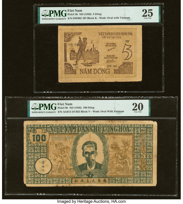 Vietnam Group Lot of 5 Examples PMG Choice Very Fine 35; Very Fine 30; Very Fine...