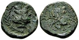Panormos (?) AE19, c. 2nd century BC 

Sicily, Panormos (?). AE19 (5.78 g), c. 2nd century BC.
Obv. Janiform head.
Rev. Laureate head of Zeus righ...