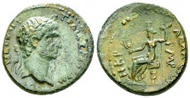 Traianus AE21, Gabala 

 Traianus (98-117 AD). AE21 (8.08 g), Seleucis and Pieria, Gabala, dated 143/128 = 98 AD.
Obv. NEΡ KAIC TΡAIA CEB ΓEΡ, Laur...