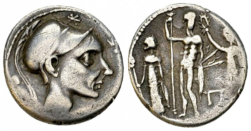 Cn. Blasio Cn. F. AR Denarius, 112/111 BC 

 Cn. Blasio Cn. F. AR Denarius (16...