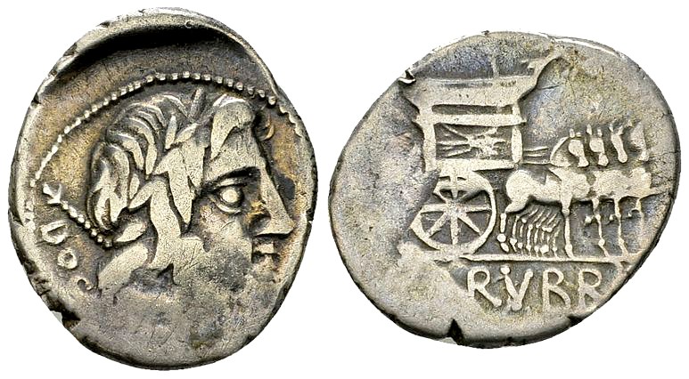 L. Rubrius Dossenus AR Denarius, c. 87 BC 

 L. Rubrius Dossenus. AR Denarius ...