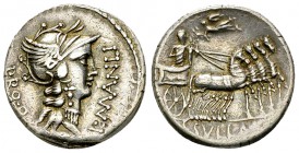 L. Sulla and L. Manlius Torquatus AR Denarius, 82 BC 

 L. Sulla and L. Manlius Torquatus. AR Denarius (17 mm, 4.09 g), 82 BC. Military mint moving ...