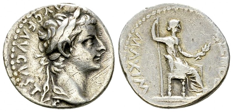 Tiberius AR Denarius, Lugdunum 

 Tiberius (14-37 AD). AR Denarius (17 mm, 3.6...