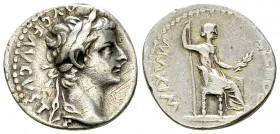 Tiberius AR Denarius, Lugdunum 

 Tiberius (14-37 AD). AR Denarius (17 mm, 3.66 g), Lugdunum.
Obv. TI CAESAR DIVI AVG F AVGVSTVS, Laureate head to ...