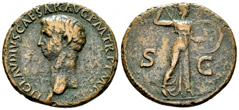Claudius AE As, Minerva reverse 

 Claudius (41-54 AD). AE As (25-28 mm, 10.09...