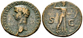 Claudius AE As, Minerva reverse 

 Claudius (41-54 AD). AE As (25-28 mm, 10.09 g), Rome.
Obv. TI CLAVDIVS CAESAR AVG P M TR P IMP, Bare head to lef...