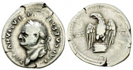 Vespasianus AR Denarius, Eagle reverse 

 Vespasianus (69-79 AD). AR Denarius (19-20 mm, 3.31 g), Rome, 76 AD.
Obv. IMP CAESAR VESPASIANVS AVG, Lau...