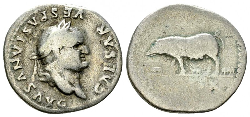 Vespasianus AR Denarius, Sow with piglets reverse 

 Vespasianus (69-79 AD). A...
