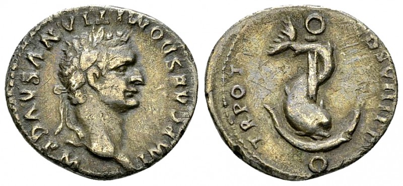 Domitianus AR Denarius, Dolphin reverse 

 Domitianus (81-96 AD). AR Denarius ...