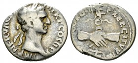 Nerva AR Denarius, Clasped hands reverse 

 Nerva (96-98 AD). AR Denarius (16-17 mm, 3.17 g), Rome, 97.
Obv. IMP NERVA CAES AVG P M TR P COS II P P...