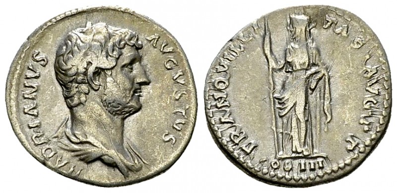 Hadrianus AR Denarius, Tranquillitas reverse 

 Hadrianus (117-138 AD). AR Den...