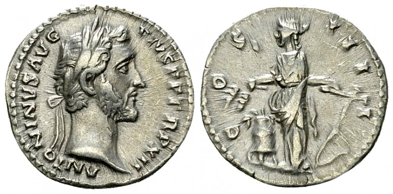 Antoninus Pius AR Denarius, Annona reverse 

 Antoninus Pius (138-161 AD). AR ...