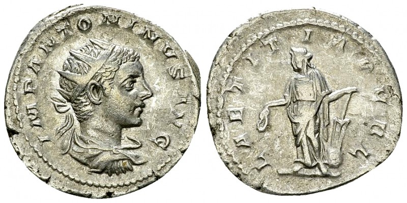 Elagabalus AR Antoninianus, Laetitia reverse 

 Elagabalus (218-222 AD). AR An...