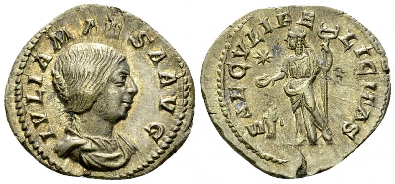 Iulia Maesa AR Denarius, Felicitas reverse 

Elagabalus (218-222 AD) for Iulia...