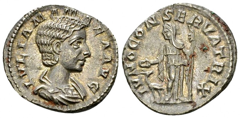 Iulia Mamaea AR Denarius, Iuno reverse 

 Iulia Mamaea (222-235 AD). AR Denari...