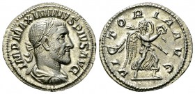 Maximinus I Thrax AR Denarius, Victory reverse 

 Maximinus I Thrax (235-238 AD). AR Denarius (19-20 mm, 3.08 g), Rome.
Obv. IMP MAXIMINVS PIVS AVG...