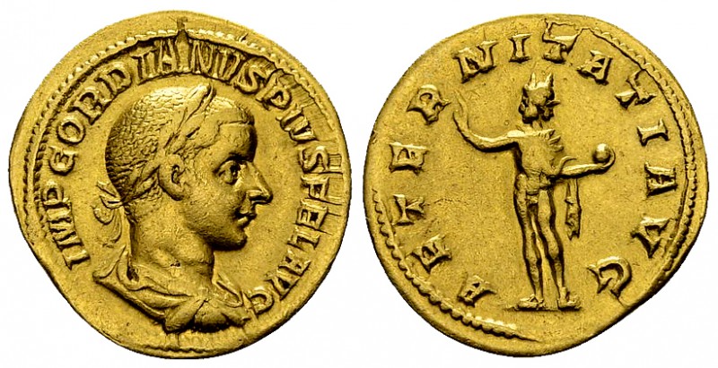 Gordianus III Pius Aureus, Sol reverse 

 Gordianus III Pius (238-244 AD). Aur...