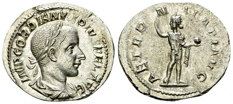 Gordianus III AR Denarius, Sol reverse 

 Gordianus III Pius (238-244 AD). AR ...
