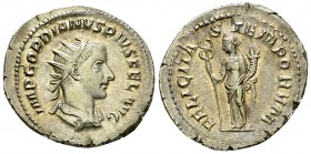 Gordianus III AR Antoninianus, Felicitas reverse 

 Gordianus III Pius (238-244 AD). AR Antoninianus (22-23 mm, 4.52 g), Rome.
Obv. IMP GORDIANVS P...