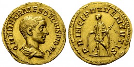 Herennius Etruscus Aureus, very rare 

 Herennius Etruscus , as Caesar (249-251 AD). Aureus (20 mm, 4.40 g), Rome, c. 250-251 AD.
Obv. Q HER ETR ME...