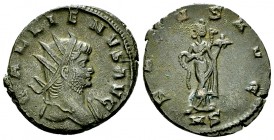 Gallienus AE Antoninianus, Mediolanum 

 Gallienus (253-268 AD). AE Antoninianus (19-21 mm, 3.66 g), Mediolanum.
Obv. GALLIENVS AVG, Radiate bust t...