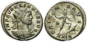 Aurelianus Antoninianus, Sol reverse 

 Aurelianus (270-275 AD). AE silvered Antoninianus (21-22 mm, 3.71 g), Rome.
Obv. IMP AVRELIANVS AVG, Radiat...