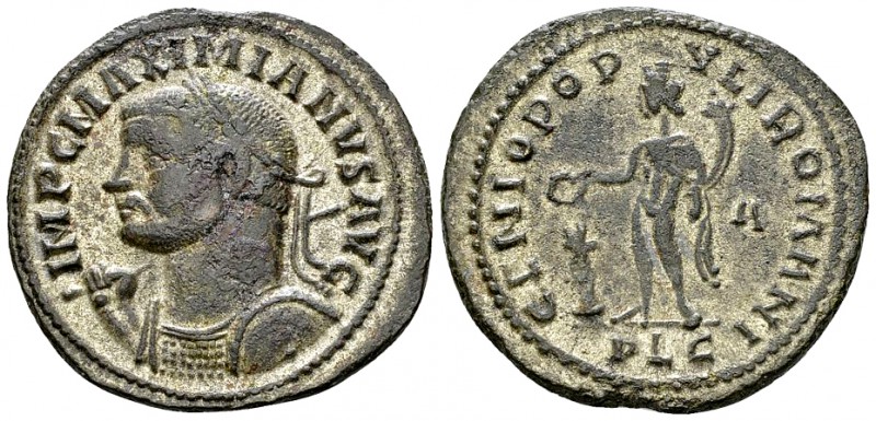Maximianus Herculius AE Nummus, military bust type 

 Maximianus Herculius (28...
