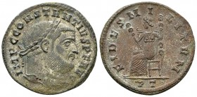 Constantius I Chlorus AE Nummus, Fides reverse 

 Constantius I Chlorus (305-306 AD). Silvered AE Nummus (22 mm, 9.54 g), Ticinum, c. 306 AD. 
Obv....