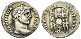 Galerius Caesar Argenteus, Ticinum, c. 294 AD 

 Galerius Caesar (293-305 AD). AR Argenteus (18 mm, 2.30 g), Ticinum, c. AD 294.
Obv. MAXIMIANVS CA...