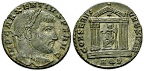 Maxentius AE Nummus, Aquileia 

 Maxentius (306-312 AD). AE Nummus (23 mm, 6.77 g), Aquileia, late Summer 307.
Obv. IMP C MAXENTIVS P F AVG, Laurea...