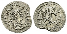Gepids AR 1/4 Siliqua 

 The Gepids. Uncertain ruler. In the name of Anastasius (491-518 AD). AR Quarter siliqua (13-14 mm, 0.81 g), Sirmium c. 518-...
