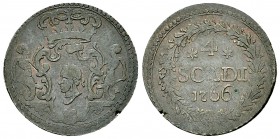 Corsica BI 4 Soldi 1766 

Corsica. Pasquale Paoli (1762-1768). BI 4 Soldi 1766 (21 mm, 2.11 g), Murato. 
Doazan 66.4A; CNI III 23; KM C7. 

Very ...