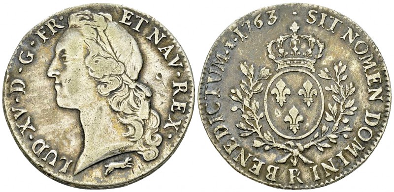 Louis XV, AR Ecu 1763 R, Orléans 

France, Royaume. Louis XV (1715-1774). AR E...