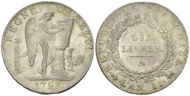 France, AR Ecu de 6 Livres l'an II (1793) 

 France, Revolution . AR écu de 6 Livres l'an II (1793) A (38 mm, 29.53 g), la Convention, Paris.
Gadou...