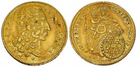 Bayern, AV Karolin 1732 

Deutschland. Bayern, Herzogtum. Karl Albert (1726-1745). AV Karolin 1732 (27 mm, 9.76 g), München.
Fb. 229.

Herrliche ...